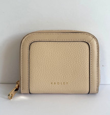 Radley Beige Leather Small Zip Around Purse - New with Dust Bag