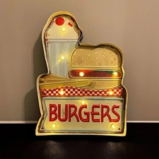Retro Vintage Burgers Metal