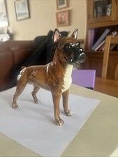 1968 Porcelain Goebel Boxer Dog figurine Brindle White Goebel Of West Germany