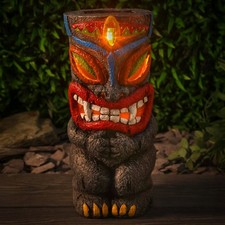 Solar Powered Tiki Statue With