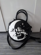 Killstar Round Patent Handbag Skull Moon Face Design