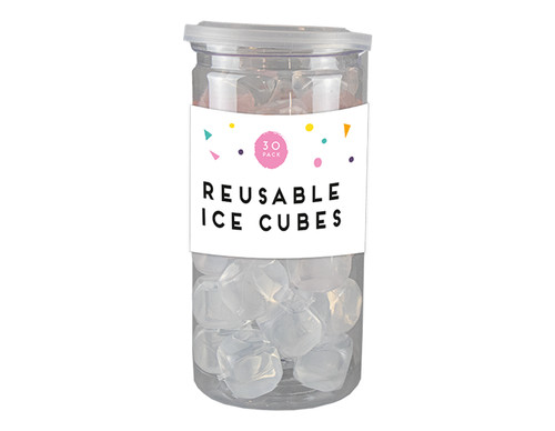 Clear reusable ice cubes - clear,