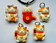 New Very  Cute Lucky Cat Maneki Neko  Cord Necklace    Five To Choose