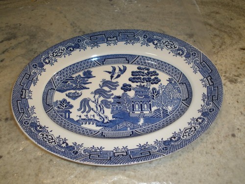 Vintage wood ware england blue - wood,