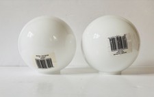 2 x Modern White Glass Globe Opalsphere Ceiling Light Shade