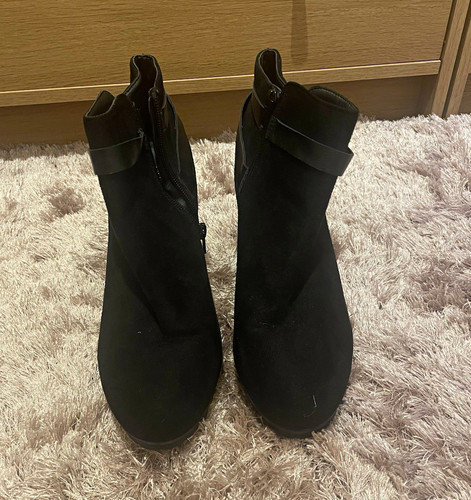 Women black suede ankle - black,