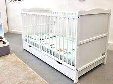 Baby Cot Bed for Newborn 120x60cm or 140x70cm & Storage Drawer & Mattress