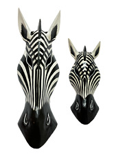Wooden Zebra Mask Hand Carved