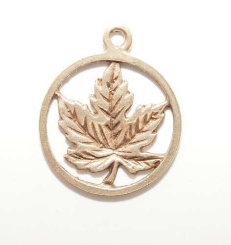 Maple leaf 10k gold charm - gold,