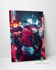 Red Motorcycle Bike Canvas Art