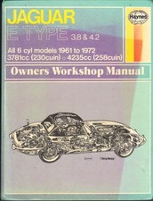 JAGUAR E TYPE,3.8,4.2,SERIES 1,2,3 COUPE,2+2,ROADSTER,HAYNES MANUAL 1961-1972