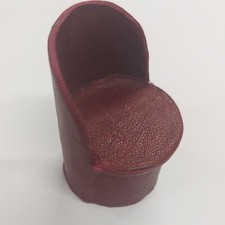 Dolls House Furniture Miniature Red Leather Tub Chair