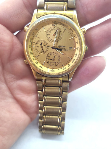 Vintage seiko 5t52 6a29 world - vintage,