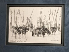 Alaskan Animal Sketches By Freda Ballard "Wolf Pack" Signed Gift Dad