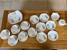 Shelley 21 Piece Wild Flowers Tea/coffee Set, Pink Trimmed, 13668, Fine B. China