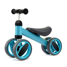 Baby Balance Bike 4 Wheels Toddler First Bike Infant Walker Riding Toys Blue