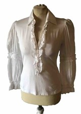 Anne Fontaine Carline White Shirt / Puff Sleeve (40)