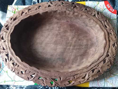 Carved wooden bowl - carved,