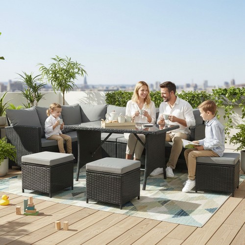 Garden rattan furniture set - garden,