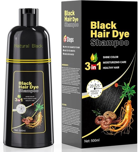 Black hair dye - dye, 3-in-1