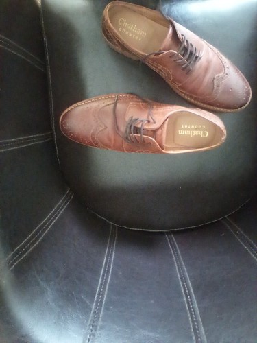 Mens tan leather shoes size - , 7