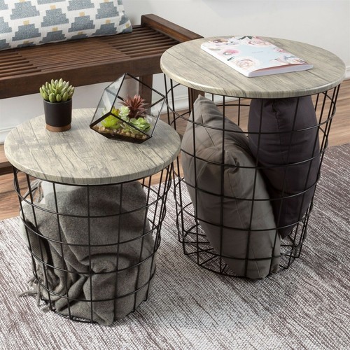 Nesting end tables - end, metal