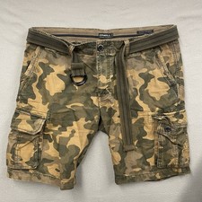 O’Neill Cargo Shorts Mens W38 Green Camo Utility Combat Military Field Heavy