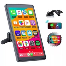 Portable 7"Car Stereo Radio Wireless Apple Carplay Android Auto GPS/Bluetooth/FM