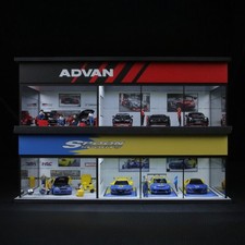 Diorama 1:64 Car Garage Model LED Lighting City Showroom Scene Display Model Toy