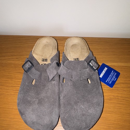 Birkenstock boston grey suede - birkenstock,