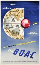 Fly BOAC, It's A Small World By SpeedBird Vintage Travel Poster Print