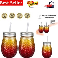 Red Yellow Ombre Mason Jars