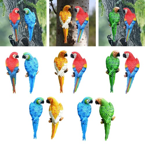 2pcs parrot figurines - parrot, garden