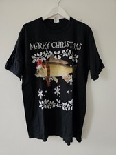 Christmas Novelty Ugly Carp 100% Cotton Tshirt For Fish Lovers Size XL /Fishing