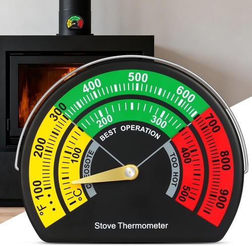 Magnetic stove thermometer - stove, log