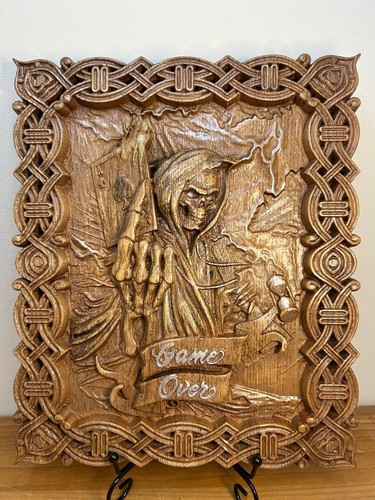 Grim reaper art handmade - , oak