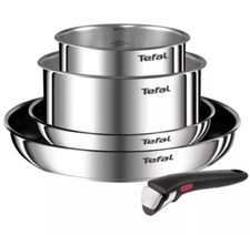 TefalIngenio Cook & Eat 4pc Set of Pans Stainless Steel