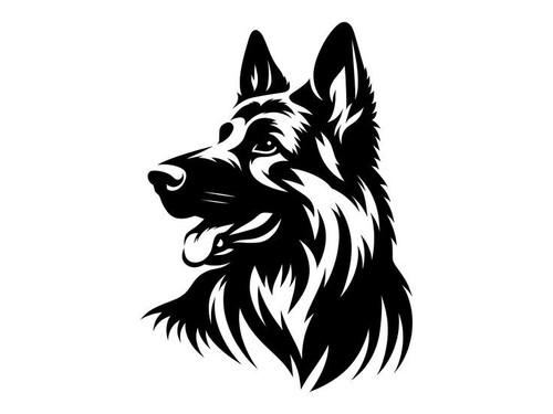 Small german shepherd head - small, 5"