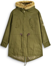 Lambretta Mens Carnaby Cotton Canvas Parka Mod Ska Badge Parka Sizes S to 4XL