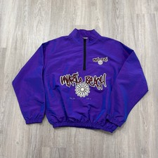 Vintage Myrtle Beach Windbreaker Jacket Men's XL Purple 90s Surf Style Surfing 