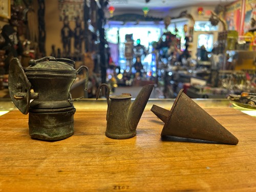 Antique brass carbide miners - carbide,