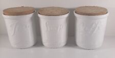 Rayware Tea Coffee Sugar Canisters White Cork Lids