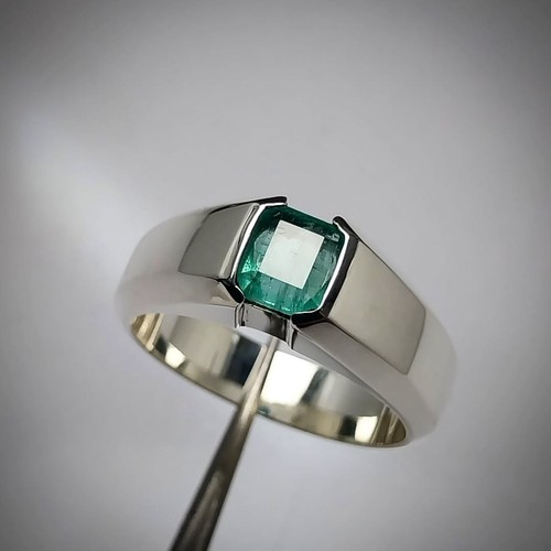 Natural emerald ring 925 - emerald,