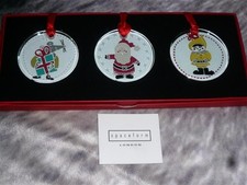 Set of 3 Christmas Theme Spaceform Glass Hanging Ornament Characters