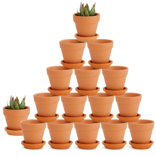 Mini terra cotta flower pots - terra,