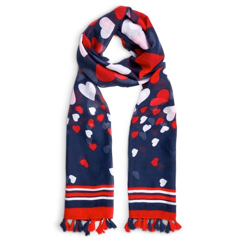Heart print scarf - print,