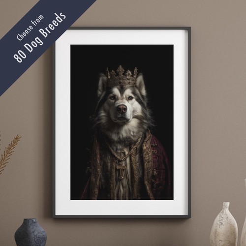 Royal dog portrait print - portrait,