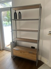 Bookcase solid oak and metal 4
