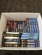 Box Of Used VHS Video Tapes