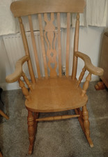 A beautiful vintage solid pine, rocking chair,natural olour, no varnish or colou